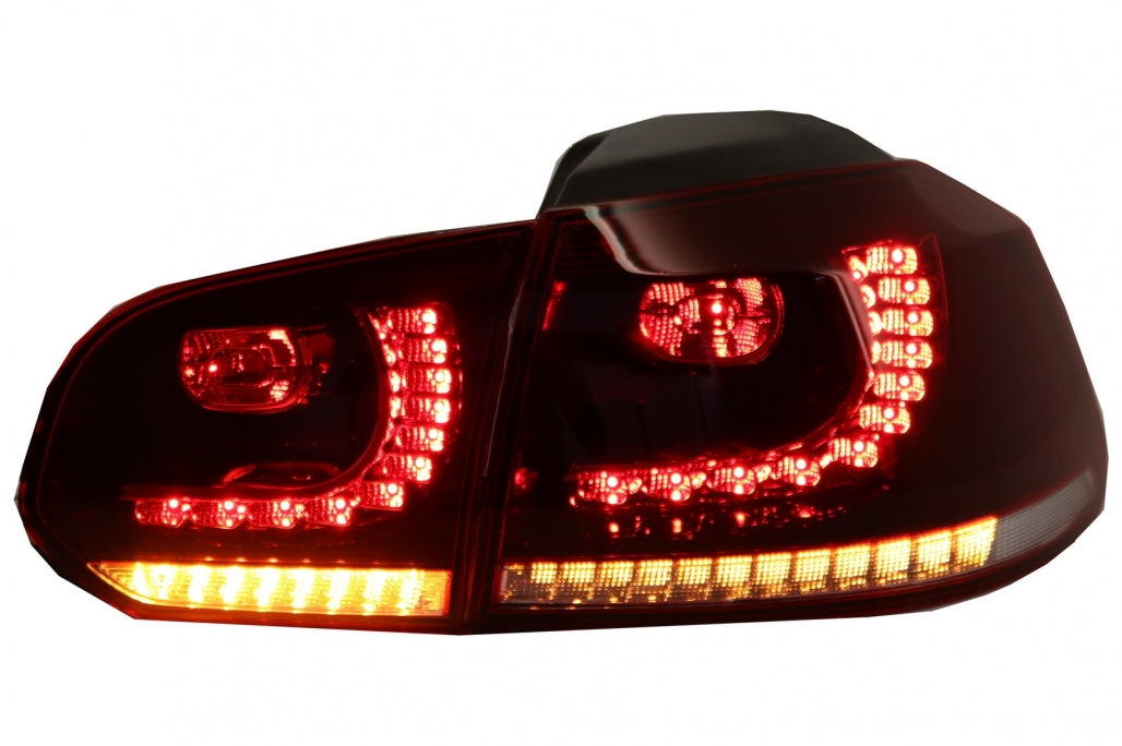 Fanali posteriori FULL LED adatti per VW Golf 6 VI (2008-2013) R20 Design Indicatore di direzione sequenziale dinamico rosso ciliegia (LHD e RHD)