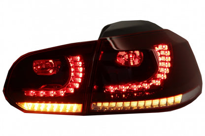 Fanali posteriori FULL LED adatti per VW Golf 6 VI (2008-2013) R20 Design Indicatore di direzione sequenziale dinamico rosso ciliegia (LHD e RHD)
