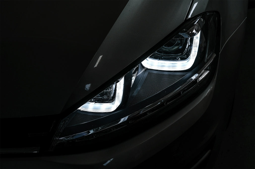 Fari 3D LED DRL adatti per VW Golf 7 VII (2012-2017) Silver R-Line LED Flowing D