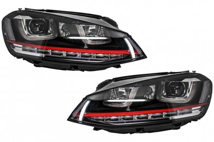 3D LED DRL Headlights fit for VW Golf 7 VII (2012-2017) RED R20 GTI Look LED Lights