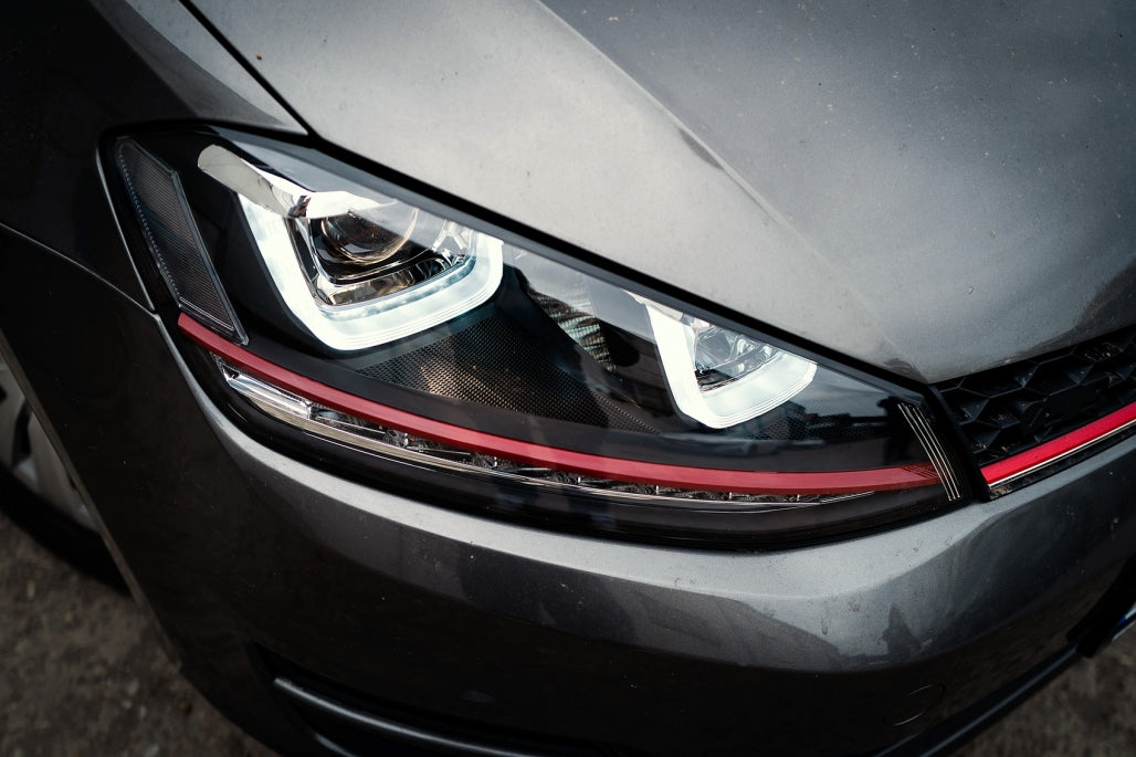 3D LED DRL Headlights fit for VW Golf 7 VII (2012-2017) RED R20 GTI Look LED Lights