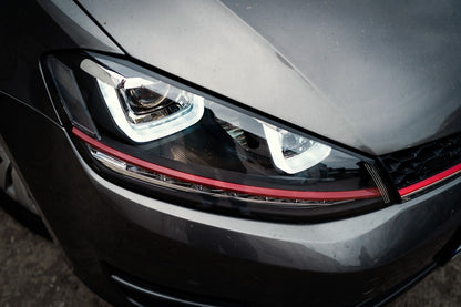 3D LED DRL Headlights fit for VW Golf 7 VII (2012-2017) RED R20 GTI Look LED Lights