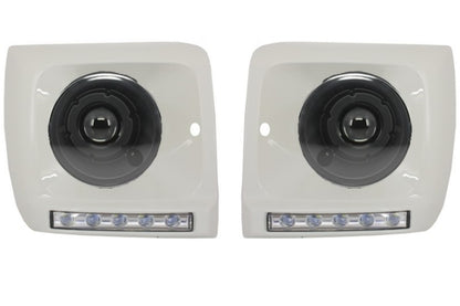 Black Bi-Xenon Headlights with White LED DRL Covers Suitable for Mercedes Class w463 