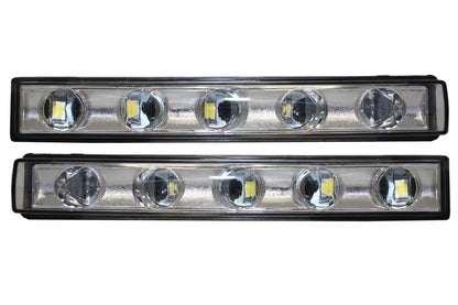 Black Bi-Xenon Headlights with White LED DRL Covers Suitable for Mercedes Class w463 