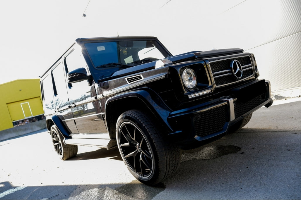 Fari anteriori cromati adatti per Mercedes Classe G W463 1989-2012 Bi-Xenon look