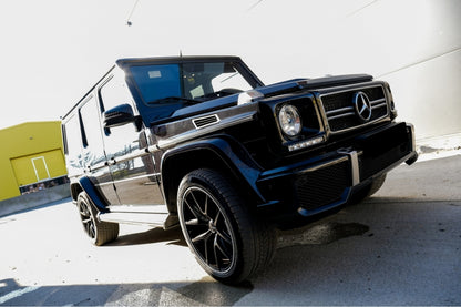 Fari anteriori cromati adatti per Mercedes Classe G W463 1989-2012 Bi-Xenon look