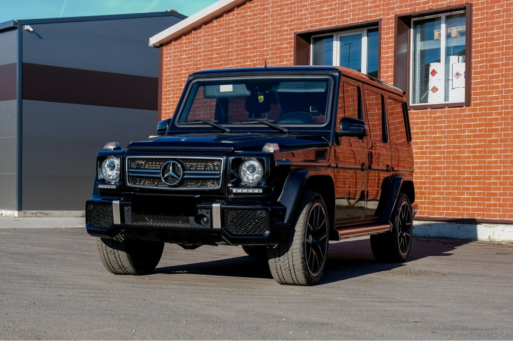 Fari anteriori cromati adatti per Mercedes Classe G W463 1989-2012 Bi-Xenon look