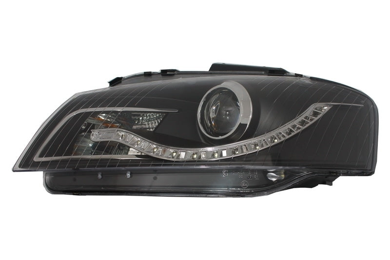 DAYLIGHT Headlights suitable for Audi A3 8P (05.2003-03.2008) DRL Black 