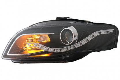 Fari anteriori LED DRL DAYLIGHT adatto per Audi A4 B7 (11.2004-03.2008) Nero