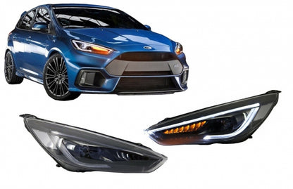 Fari LED DRL adatti per Ford Focus III Mk3 (2015-2017) Design Bi-Xenon