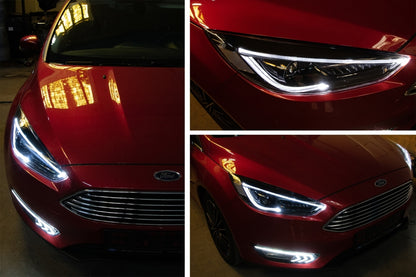Fari LED DRL adatti per Ford Focus III Mk3 (2015-2017) Design Bi-Xenon