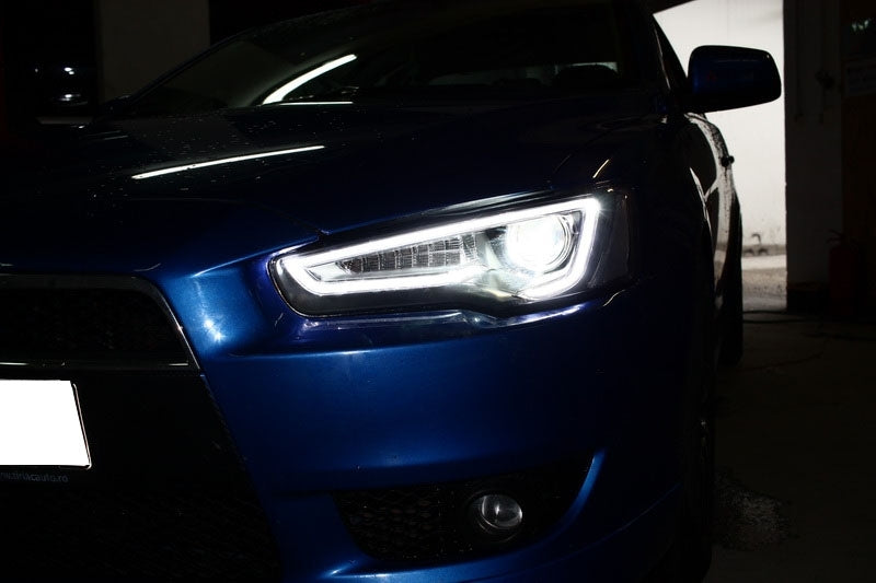 Fari LED DRL adatti per MITSUBISHI Lancer (2007-2017) Doppio proiettore