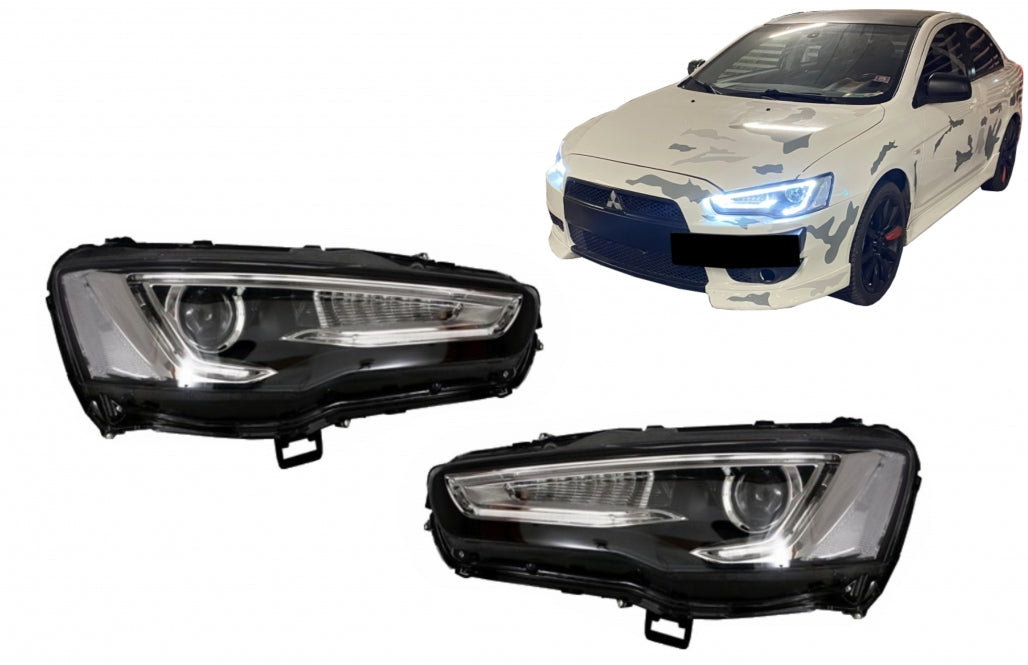 Fari LED DRL adatti per MITSUBISHI Lancer (2007-2017) Doppio proiettore