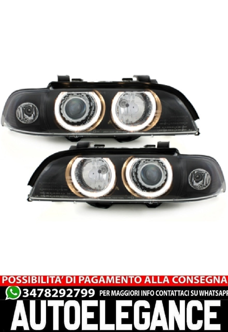 Fari adatti per BMW Serie 5 E39 (09.1995-06.2003) Angel Eyes Black Design