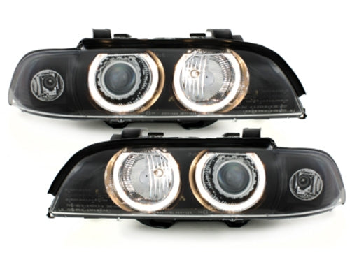 Fari adatti per BMW Serie 5 E39 (09.1995-06.2003) Angel Eyes Black Design