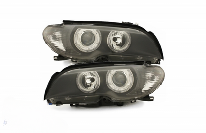 Headlights suitable for BMW E46 Coupe 03-06_2 halo rims_black 