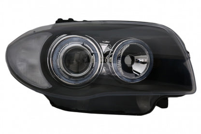 Fari adatti per BMW Seria 1 E81 E82 E87 E88 (2004-2011) Cerchi Angel Eyes 2 NERO