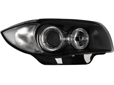 Fari adatti per BMW Seria 1 E81 E82 E87 E88 (2004-2011) Cerchi Angel Eyes 2 NERO