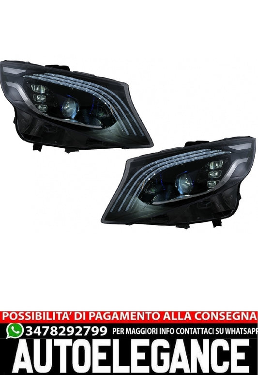 Fari full LED adatti per Mercedes Classe V W447 (2016-2020) Nero