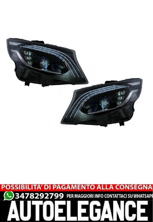 Fari full LED adatti per Mercedes Classe V W447 (2016-2020) Nero