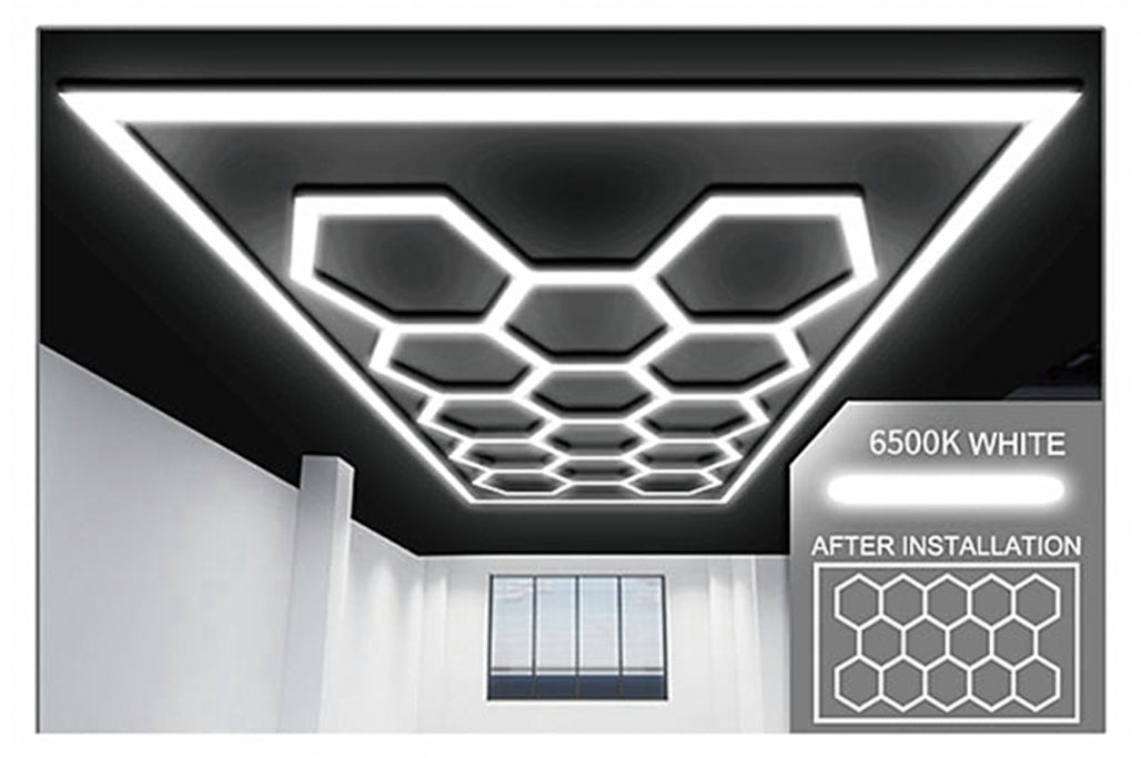 💕Sistema di illuminazione da soffitto a nido d'ape esagonale 3,94 x 2,29 m,  💕