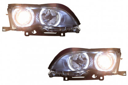 Fari LED Angel Eyes adatti per BMW Serie 3 E46 (09.2001-03.2005) Xenon Design Ne