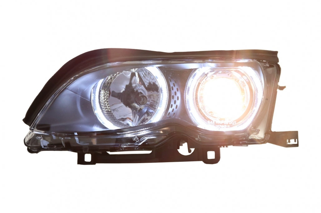 Fari LED Angel Eyes adatti per BMW Serie 3 E46 (09.2001-03.2005) Xenon Design Ne