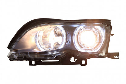 Fari LED Angel Eyes adatti per BMW Serie 3 E46 (09.2001-03.2005) Xenon Design Ne