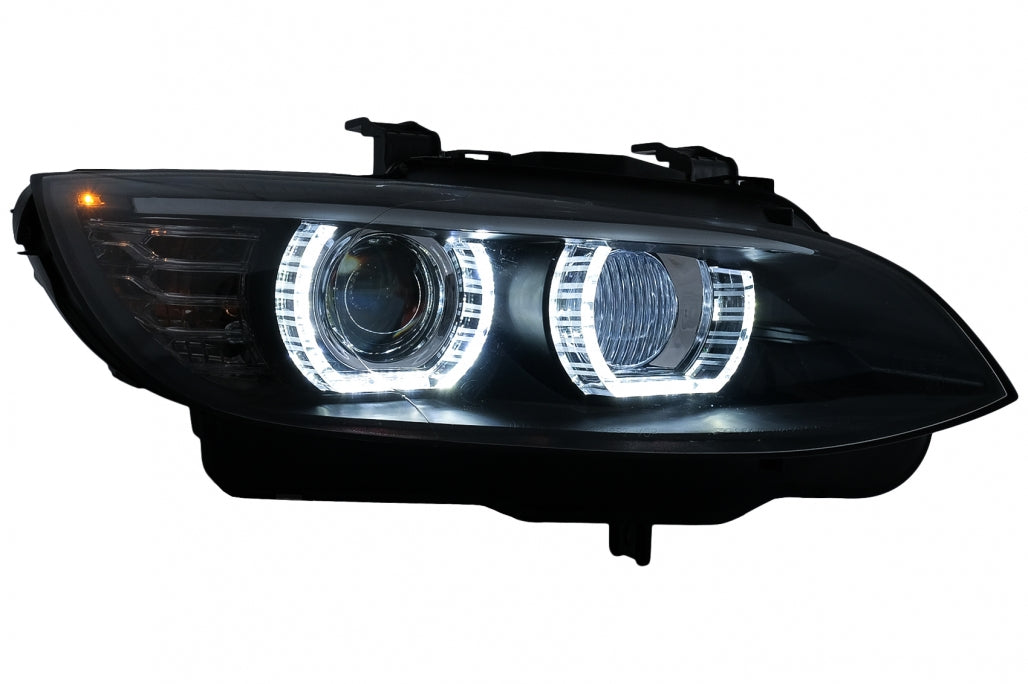 🔥LED Angel Eyes Headlights Suitable for BMW 3 Series E92 E93 06-10 with Xenon Black🔥 