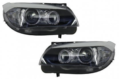 Angel Eyes LED Headlights Suitable for BMW X1 E84 (2009-2012) Xenon Look 