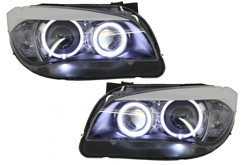 Fari LED Angel Eyes adatti per BMW X1 E84 (2009-2012) Xenon Look