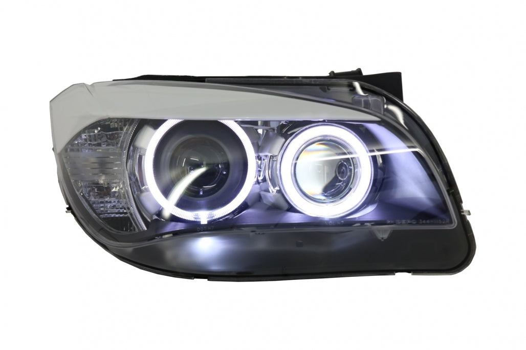 Angel Eyes LED Headlights Suitable for BMW X1 E84 (2009-2012) Xenon Look 