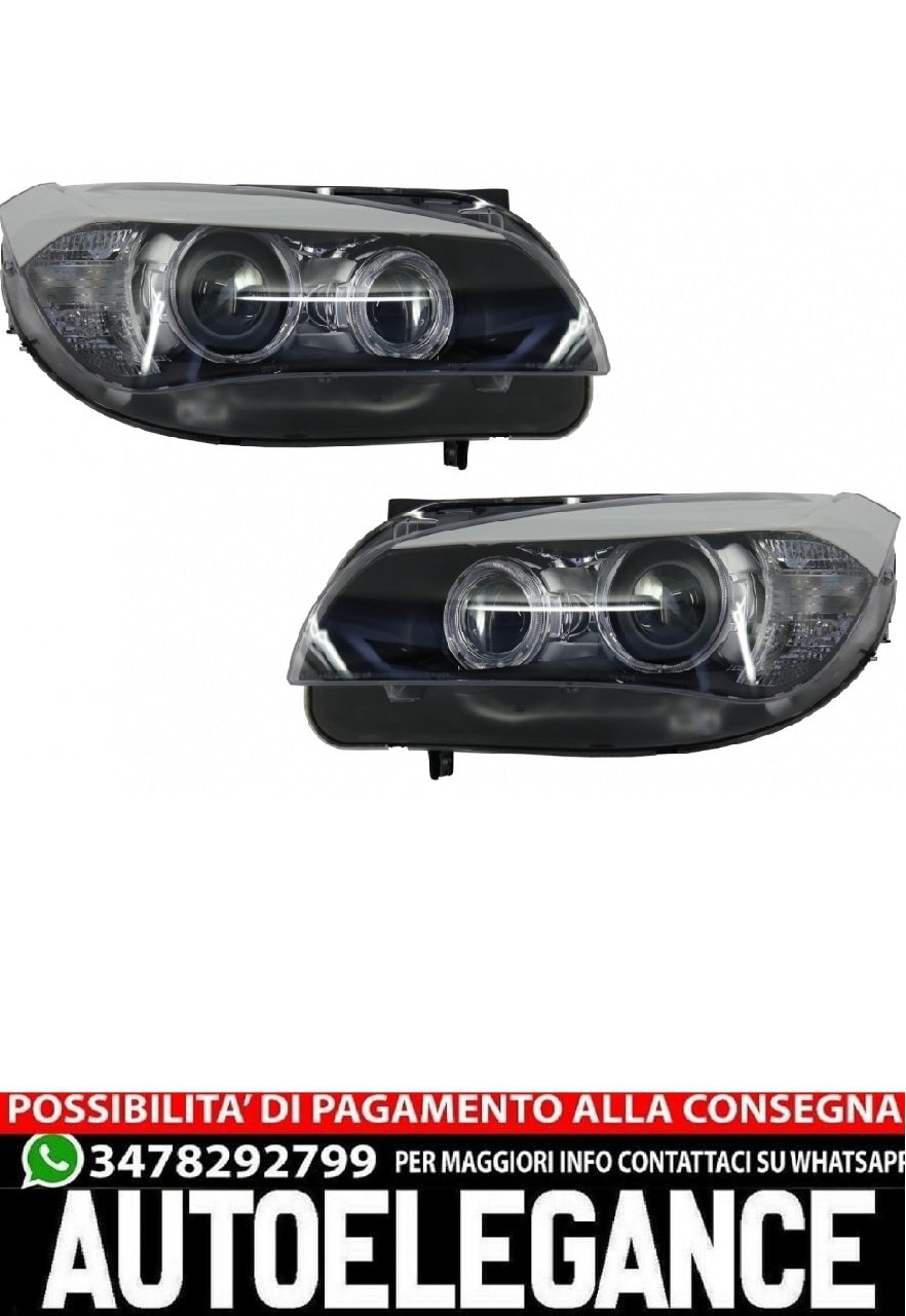 Angel Eyes LED Headlights Suitable for BMW X1 E84 (2009-2012) Xenon Look 