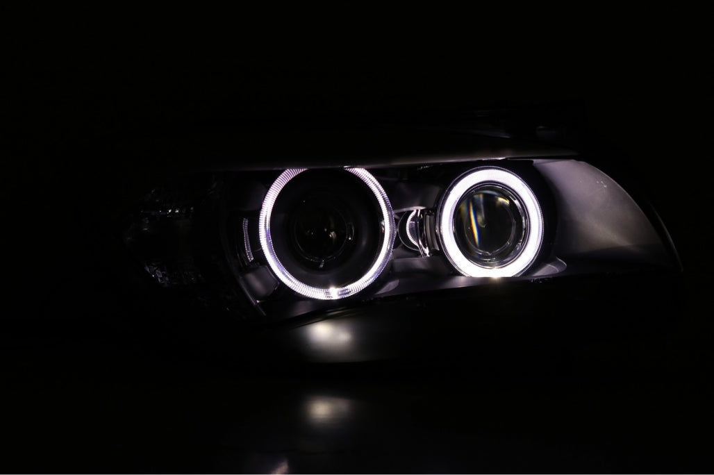 Fari LED Angel Eyes adatti per BMW X1 E84 (2009-2012) Xenon Look