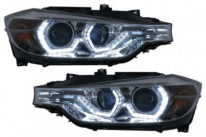 LED DRL Angel Eyes Headlights suitable for BMW 3 Series F30 F31 LCI Sedan Touring (2015 