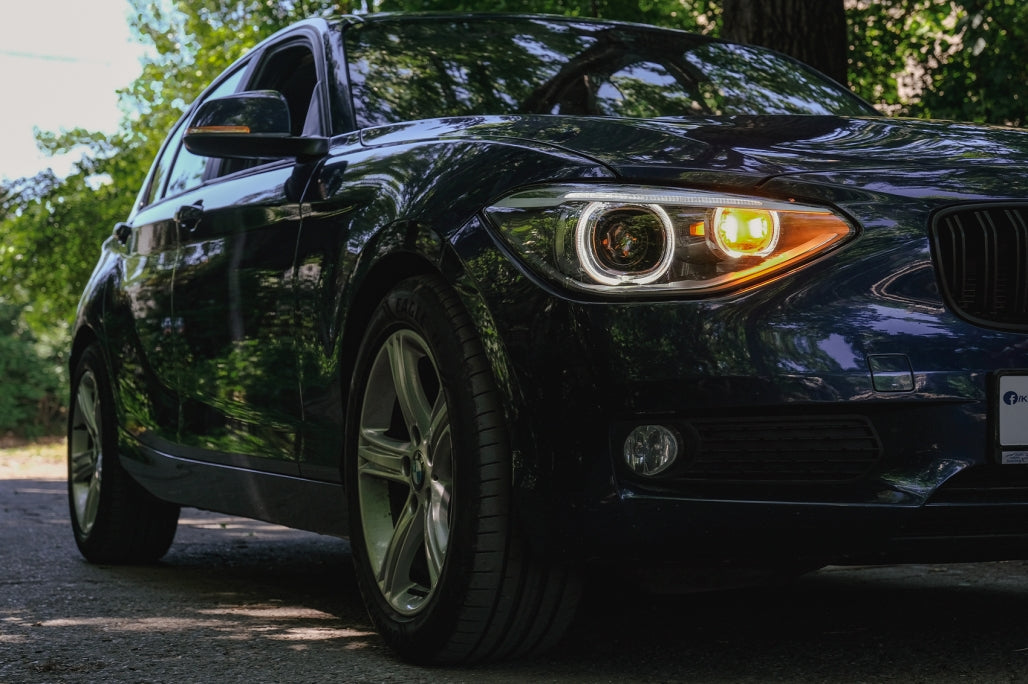 Fari anteriori a LED DRL Angel Eye adatti per BMW Serie 1 F20 F21 (2011-2014)