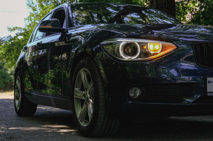 Fari anteriori a LED DRL Angel Eye adatti per BMW Serie 1 F20 F21 (2011-2014)