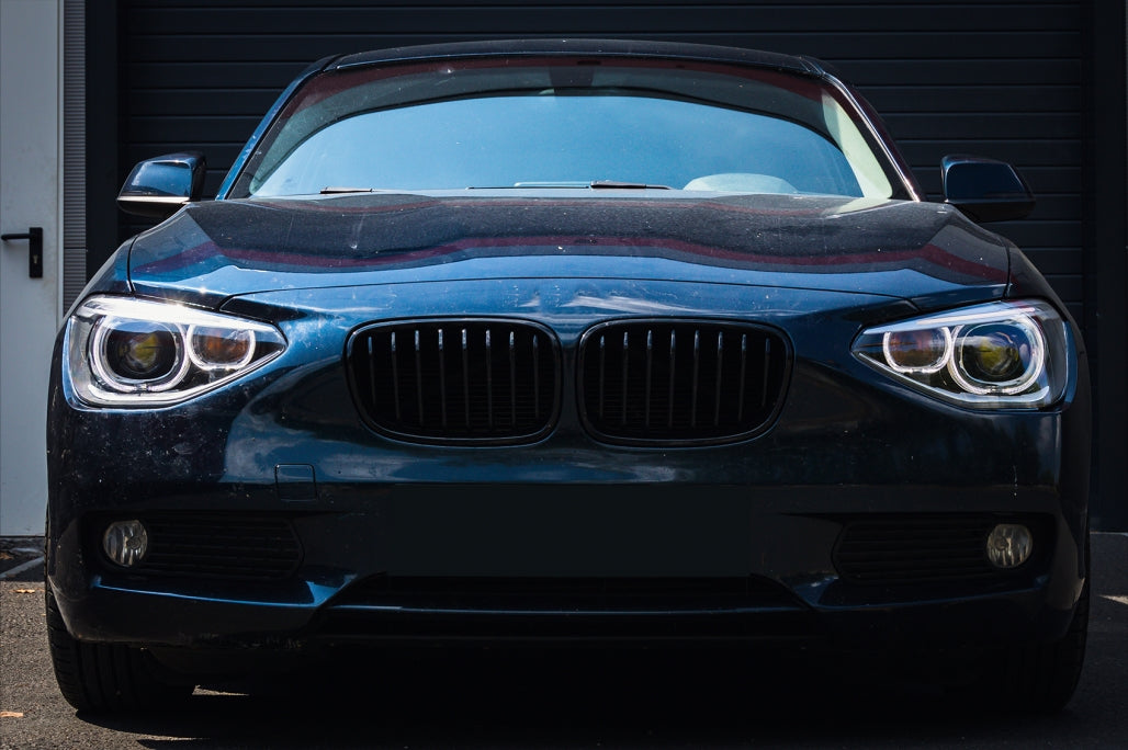Fari anteriori a LED DRL Angel Eye adatti per BMW Serie 1 F20 F21 (2011-2014)