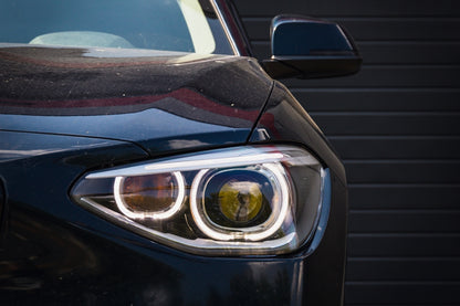 Fari anteriori a LED DRL Angel Eye adatti per BMW Serie 1 F20 F21 (2011-2014)