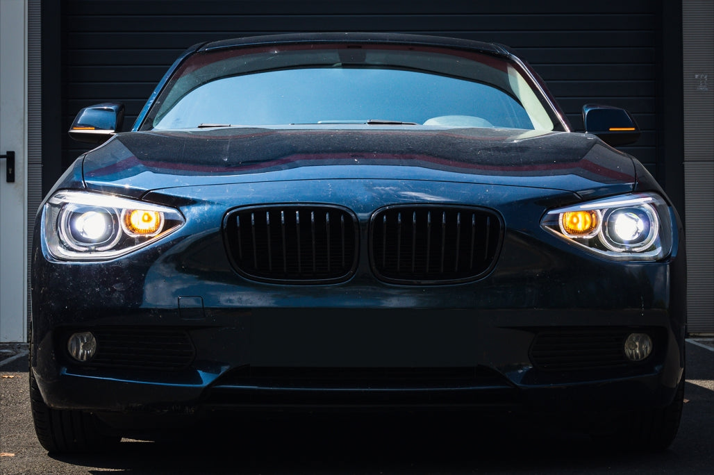 Fari anteriori a LED DRL Angel Eye adatti per BMW Serie 1 F20 F21 (2011-2014)