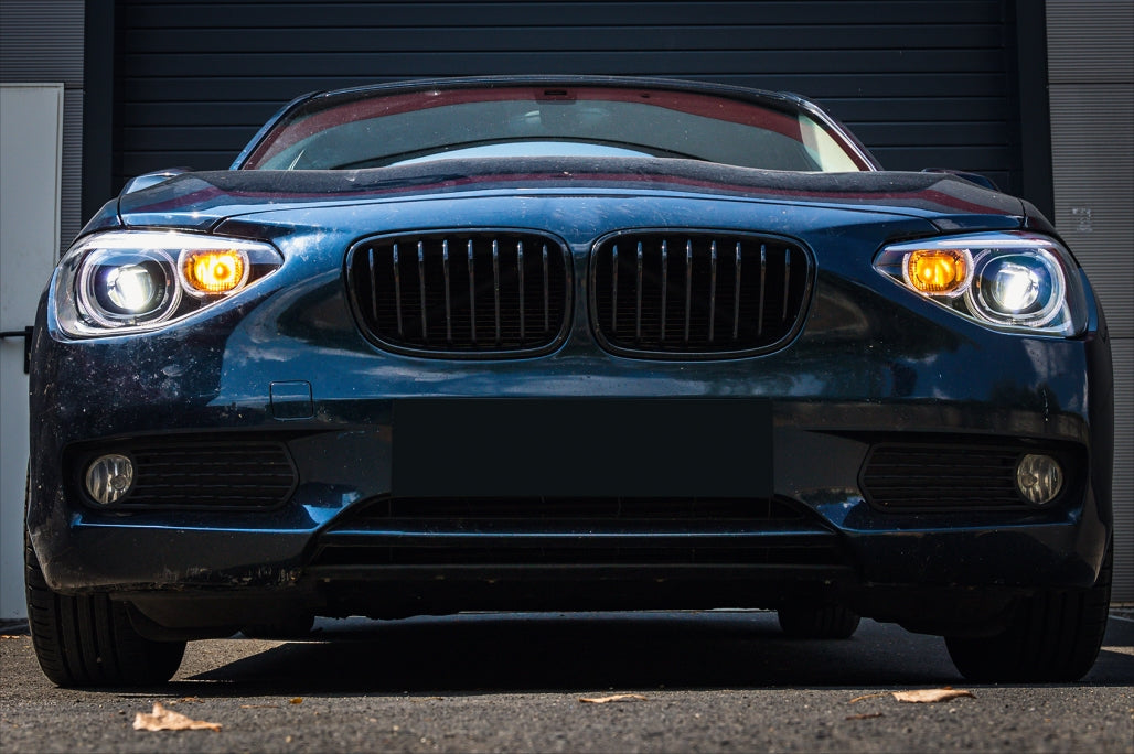 Fari anteriori a LED DRL Angel Eye adatti per BMW Serie 1 F20 F21 (2011-2014)