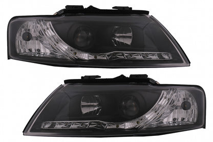 LED DRL Headlights Suitable for Audi A4 Cabriolet B6 8H7 8HE (2002-2006) Black 