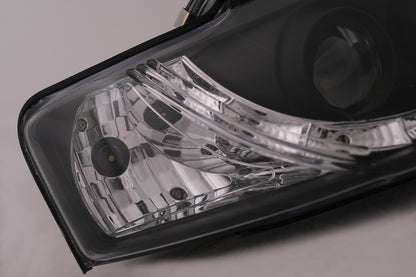 LED DRL Headlights Suitable for Audi A4 Cabriolet B6 8H7 8HE (2002-2006) Black 