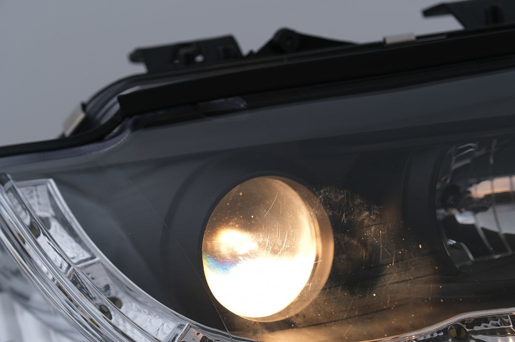 LED DRL Headlights Suitable for Audi A4 Cabriolet B6 8H7 8HE (2002-2006) Black 