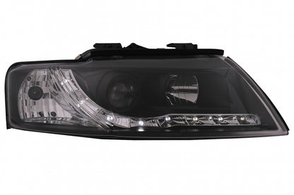 LED DRL Headlights Suitable for Audi A4 Cabriolet B6 8H7 8HE (2002-2006) Black 