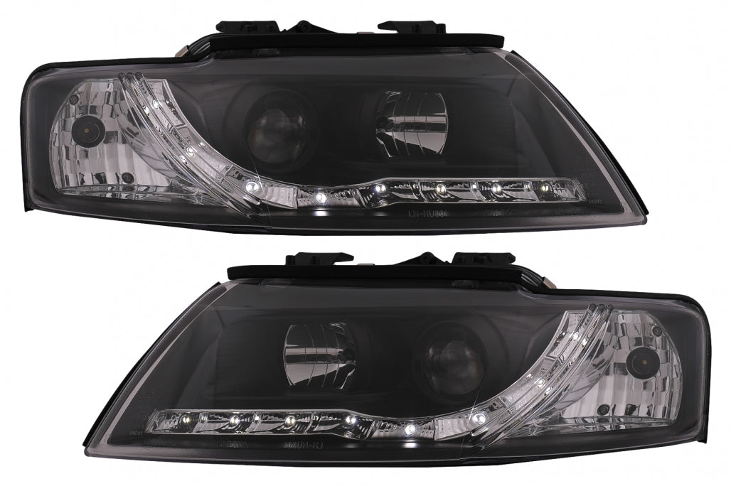 LED DRL Headlights Suitable for Audi A4 Cabriolet B6 8H7 8HE (2002-2006) Black 