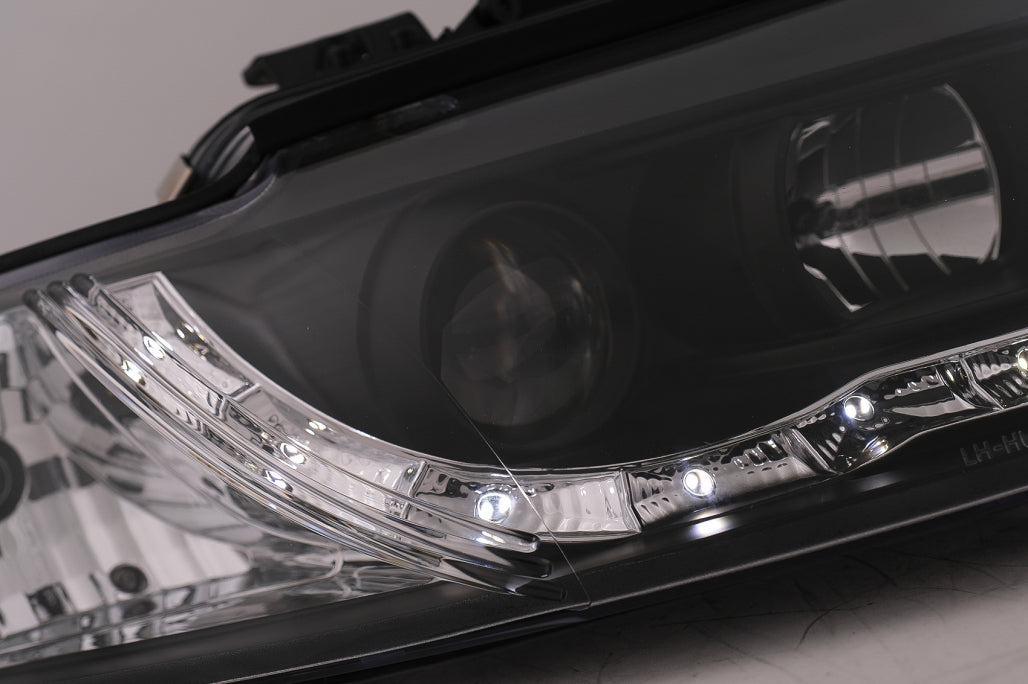 LED DRL Headlights Suitable for Audi A4 Cabriolet B6 8H7 8HE (2002-2006) Black 