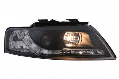 LED DRL Headlights Suitable for Audi A4 Cabriolet B6 8H7 8HE (2002-2006) Black 
