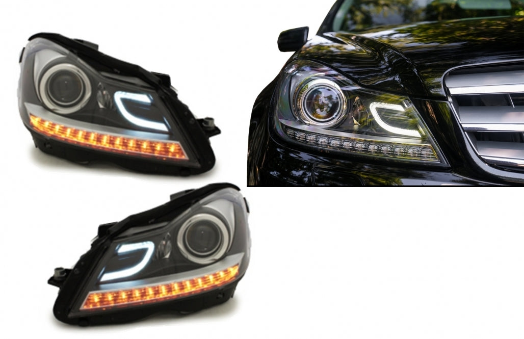 Fari anteriori DRL a LED adatti per Mercedes Classe C W204 S204 C204 2011-2014