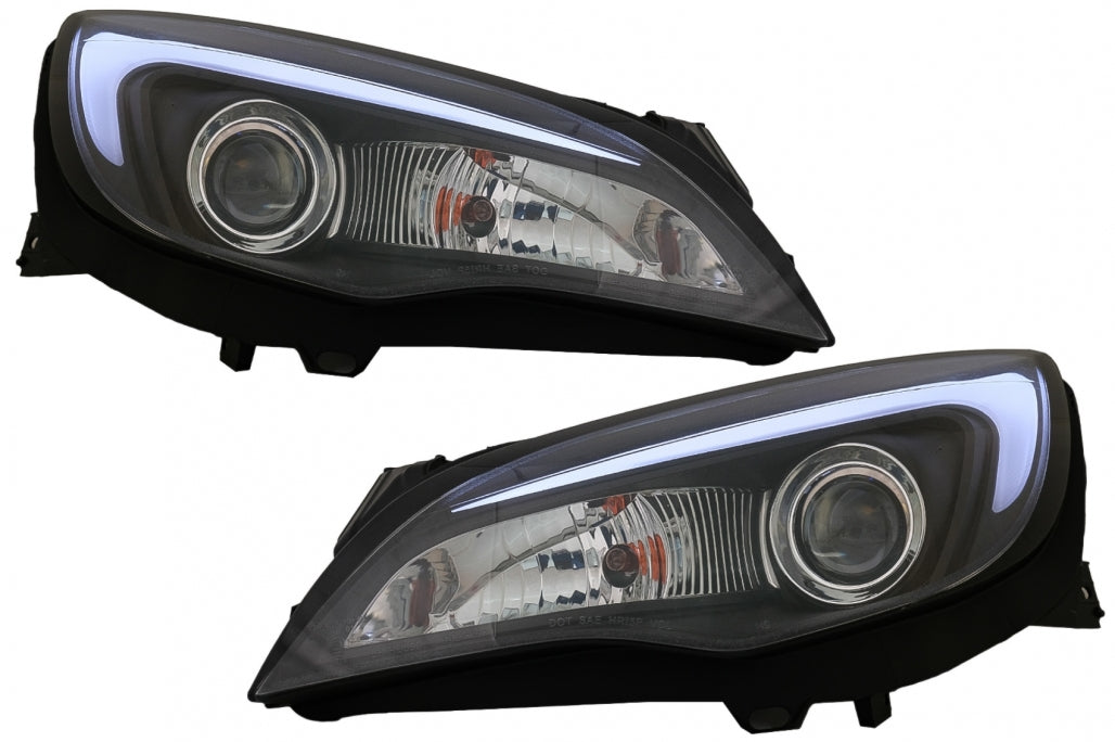 Fari anteriori a LED DRL adatti per Opel Astra J (2010-2015) TUBO LUCE NERO